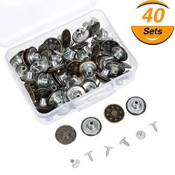 Hestya 40 Sets Jeans Buttons Metal Button Snap Buttons Replacement Kit With  Rivets And Plastic Storage Box Silver And Bronze Prices, Shop Deals Online