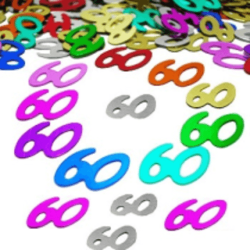 60th Birthday Confetti- Assorted Colours