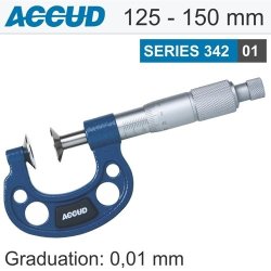 Accud Non Rotating Spindle Disk Micrometer 125-150MM AC342-006-01