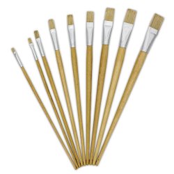 Long Handle Brushes Flat Size 1-12 Set Paint Brushes