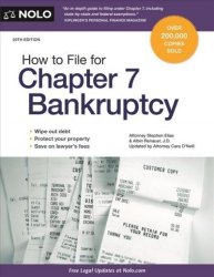 How To File For Chapter 7 Bankruptcy Paperback 20TH Ed.