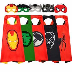 Superhero Cape And Mask For Kids Superhero Toys For 3-10 Year Old Boys Superhero Costumes Avengers Dress Up Kids Best Gifts Avengers Cape 5PCS Red