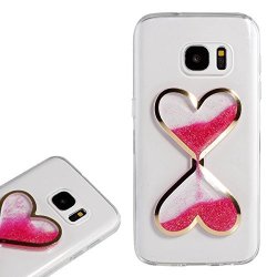 Gftc Hourglass Timer In Heart Design Transparent Soft Tpu Back Cover For Samsung Galaxy J7 2016 J710 - Rose Red
