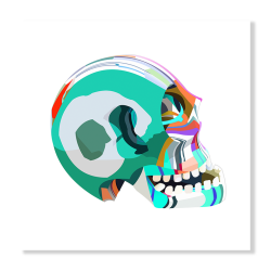 Flip Flop Skull Turquoise Art Print - A3