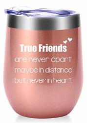 True Friends Are Never Apart Maybe In Distance But Never In Heart Mug.best Friend Long Distance Friendship Birthday Christmas Gifts For Women Bestie Wine