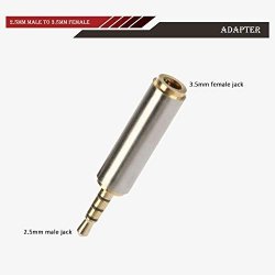 2.5MM Male To 3.5MM Female Jack Audio Adapter Converter For Headphone Earphone Headset Amplifier Amps Car MP3 And More