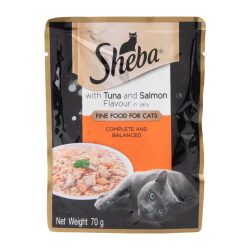 Sheba Complete And Balanced With Tuna And Salmon Flavour In Jelly Cat Food 70 G