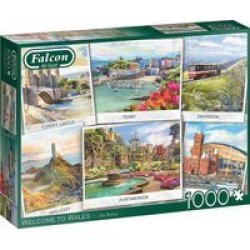 Falcon De Luxe Jigsaw Puzzle - Welcome To Wales 1000 Pieces