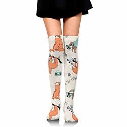 Girls Sloth Take Your Time Thigh High Socks Over The Knee High Stocking Sexy Thigh High Socks For Womens
