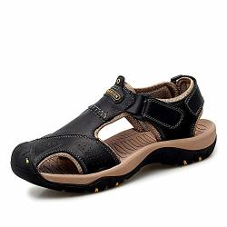 Maizun Mens Sport Sandals Outdoor Fisherman Sandals Breathable Casual Leather Closed Toe Summer Sandals