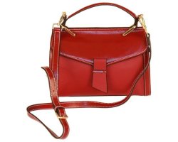Campbell & Rodgers Genuine Leather Shoulder Handbag in Wine Red