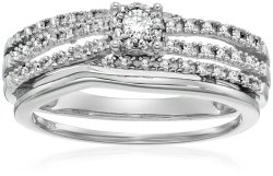Sterling Silver Diamond Bridal Ring 1 4CTTW I-j Color I2-I3 Clarity Size 7