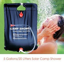 Playdo Portable 5 GALLONS 20 Liters Solar Heated Camping Shower Bag