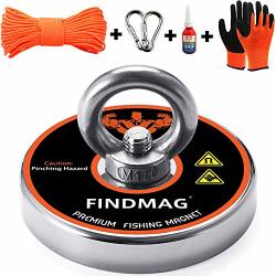Findmag Fishing Magnets Magnet Fishing 500 Lbs Pulling Force Super Strong Neodymium Round Magnet For Magnetic Fishing - 2.95INCH Diameter