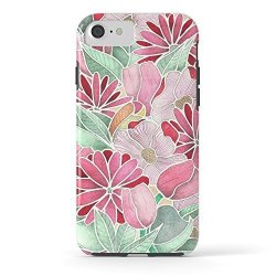 SOCIETY6 Blossoming - A Hand Drawn Floral Pattern Tough Case Iphone 7