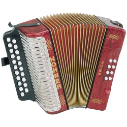 Hohner Erica Two-row Accordion Ad Pearl Red