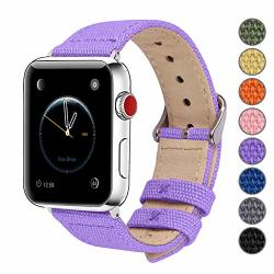 Fullmosa Compatible Apple Watch Band 44MM 42MM 40MM 38MM 8 Colors Canvas Nato Style Compatible With Apple Watch Series 4 44MM Series 3 Series