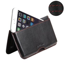 Pdair Black Leather Wallet Pouch For Apple Iphone 7 Plus 8 Plus