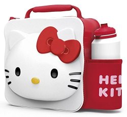 Paw Kids Children Insulated 3D Lunch Bag Box And Drink Sport Water Bottle Set Hello Kitty