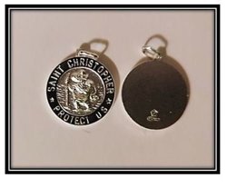 Sterling Silver 23MM St Christopher Medal