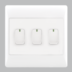 Bright Star Lighting - 3 Lever 1 Way Light Switch For 4 X 4 Electrical Box In White