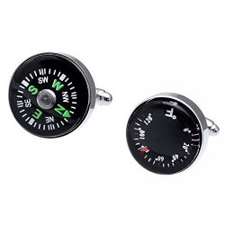 Salutto Men's Fahrenheit And Compass Cufflinks With Gift Box BLACK2