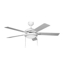 Bright Star 5 Blade Ceiling Fan With Light in White