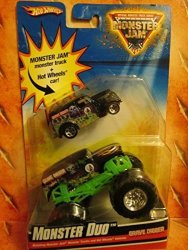 Hot Wheels Duos Grave Digger Monster Jam W Pit Car Rare & Vhtf .hn GG_634T6344 G134548TY65264