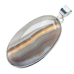 Sterling Silver Pendant - Botswana Agate - Dreams Collection
