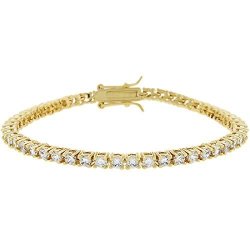 Jgoodin 18K Gold Plated Tennis Bracelet Cubic Zirconia 7