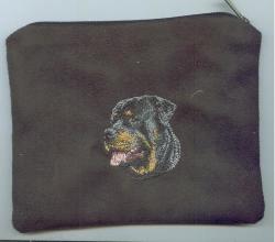 Small Black Makeup Bag Rotweiller Dog