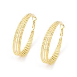 Goldair Gold Tone Multi Strand Hoop Earrings