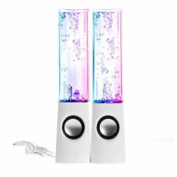 Cattlebie Portable USB Water Dance Speakers Music Fountain Colorful Lights Suitable For Computer Mobile Phone Sound Color : White