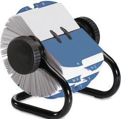 Rolodex A-z Rotary Open Card File - Blue
