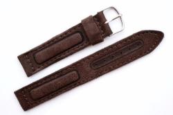 20 Mm Brown Military Calf Leather Watch Strap Band