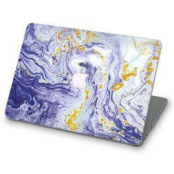 Zizzdess Marble Laptop Case Macbook Pro 15 Case 2009 2010 2011 2012 2013 Full Hard Shell Cover For Apple Mac Pro 15.4 Inch Model No A1286 Purple Marble