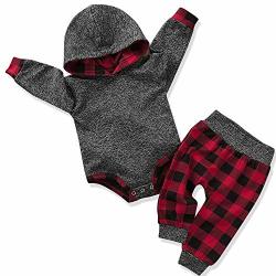 Newborn Baby Boy Clothes New To The Crew Letter Print Hoodies + Long Pants 2PCS Outfits Set 3-6 Months Grey