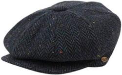 Men's Classic 8 Panel Wool Blend Newsboy Snap Brim Collection Hat Large 2318-HERRINGBONE