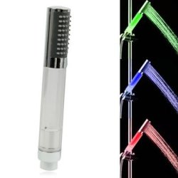 Temperature Detectable 3-COLOR Green Blue Red LED Shower Head No Battery 8008-A13
