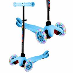 Yuebo Kick Scooter For Toddlers & Kids non-batteries LED Light Up Scooter 3 Wheels Height Adjustable Scooter grils Boys Scooter Suitable For Children From 2-8 Years Old