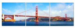 Digiart Decor Golden Gate Bridge ready To Hang Wall Art Print Mounted On FIBERBOARDS 3 Panel Set better Than Canvas Prints Size: Xs s m l xl 2 12X12X0.4 Each Panel X3PANELS