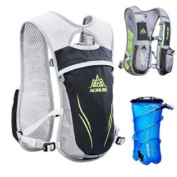 Triwonder Hydration Pack Backpack 5.5L Outdoors Mochilas Trail Marathoner Running Race Hydration Vest Grey - With 2L Tpu Water Bladder