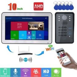 Ennio 10 Inch Wired Wireless Wifi Rfid Password Video Door Phone Doorbell Intercom Entry System Wi