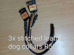 3x Brand New Stitched Leahter Complete Pet Dog Collars
