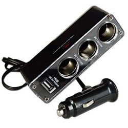 A-szcxtop Tm 3 Way Multi Socket Car Cigarette Lighter Socket Splitter Outlet Charger With Dc 1