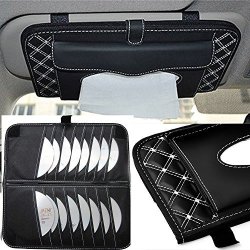 Stylez Cd Visor Organizer Car Sun Visor Tissue Bag Multi Function Double-deck Auto Extra Car Vehicle Pocket Cd Holder Visor With Tissue Holder 16