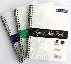 Marlin A6 100 Page Spiral Note Book Single Book