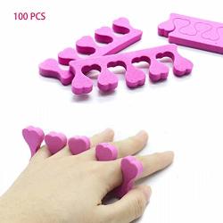 Timoo 100 Pcs Pedicure Toe Separators Bulk Nail Art Finger Separators Soft Foam Toe Stretcher For Toes & Finger Relaxing Holding Pink