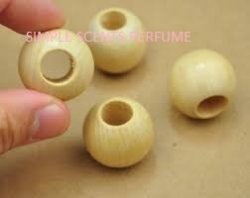 35MM Wooden Beads Cream Sold 2 Pcs Pack
