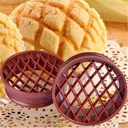Ace Nht - Pastry Cutters - 10.4CM Diam Plastic Lattice Press Pineapple Bun Mold Bread Cake Mould Biscuit Stamp Moulds Pastry - Round Pies